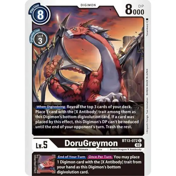 Digimon Trading Card Game Versus Royal Knights Common DoruGreymon BT13-072