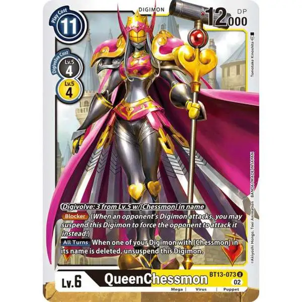 Digimon Trading Card Game Versus Royal Knights Uncommon QueenChessmon BT13-073