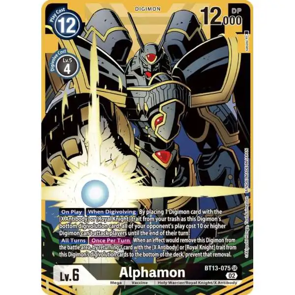 Digimon Trading Card Game Versus Royal Knights Super Rare Alphamon BT13-075 [Alternate Art]