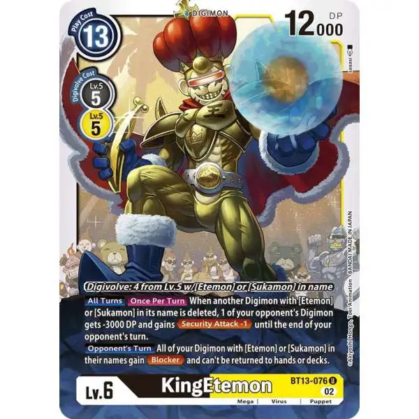 Digimon Trading Card Game Versus Royal Knights Uncommon KingEtemon BT13-076