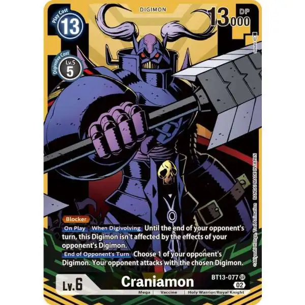 Digimon Trading Card Game Versus Royal Knights Super Rare Craniamon BT13-077 [Alternate Art]