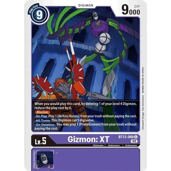 Digimon Trading Card Game Versus Royal Knights Uncommon Gizmon: XT BT13-086
