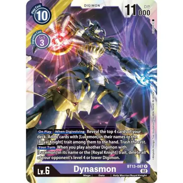 Digimon Trading Card Game Versus Royal Knights Rare Dynasmon BT13-087