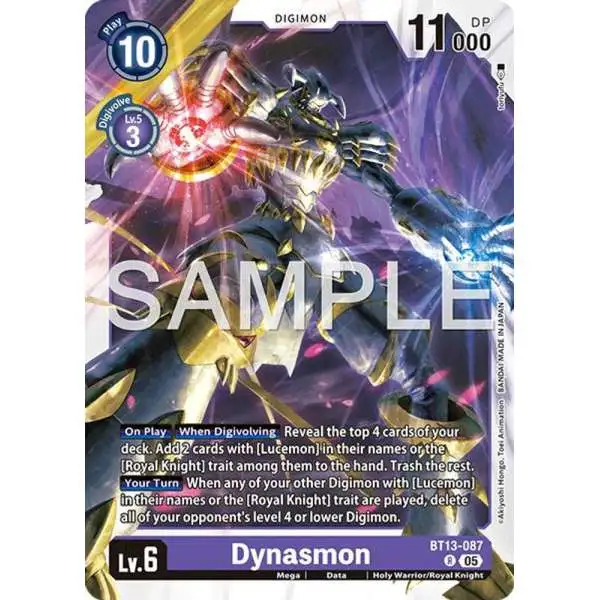 Trading Card Game Advanced Booster Digimon Generation Rare Dynasmon BT13-087 [Reprint]
