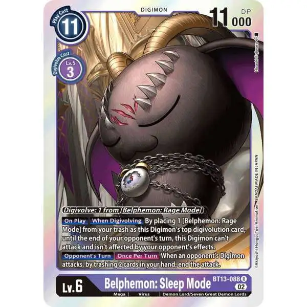 Digimon Trading Card Game Versus Royal Knights Rare Belphemon: Sleep Mode BT13-088