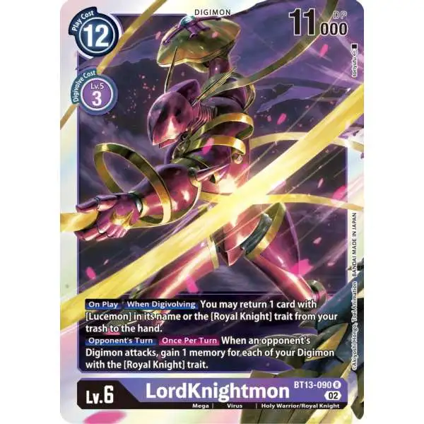 Digimon Trading Card Game Versus Royal Knights Rare LordKnightmon BT13-090
