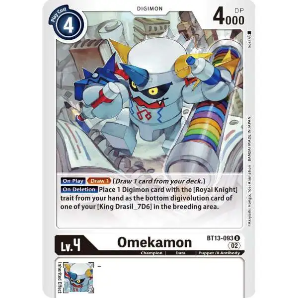 Digimon Trading Card Game Versus Royal Knights Uncommon Omekamon BT13-093