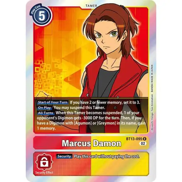 Digimon Trading Card Game Versus Royal Knights Rare Marcus Damon BT13-095