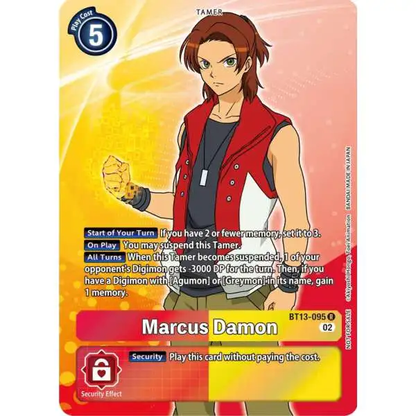 Digimon Trading Card Game Versus Royal Knights Rare Marcus Damon BT13-095 [Box Topper]