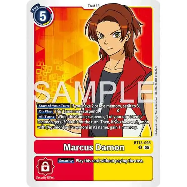 Trading Card Game Advanced Booster Digimon Generation Rare Marcus Damon BT13-095 [Reprint]