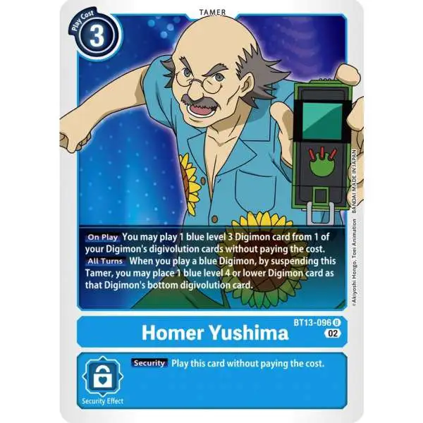 Digimon Trading Card Game Versus Royal Knights Uncommon Homer Yushima BT13-096