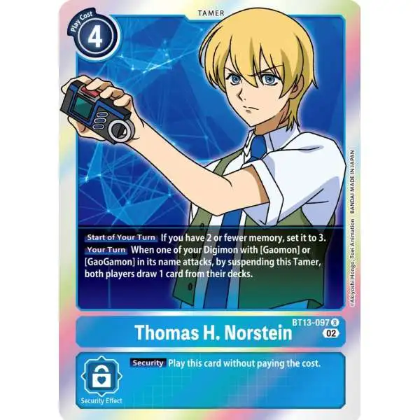 Digimon Trading Card Game Versus Royal Knights Rare Thomas H. Norstein BT13-097