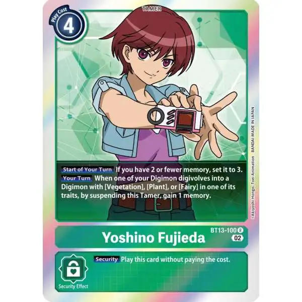 Digimon Trading Card Game Versus Royal Knights Rare Yoshino Fujieda BT13-100
