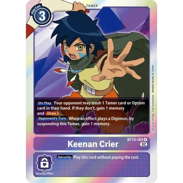 Digimon Trading Card Game Versus Royal Knights Rare Keenan Crier BT13-102