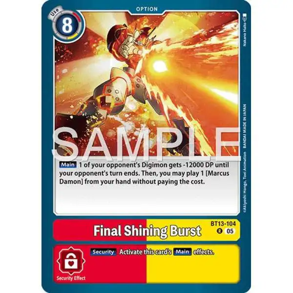 Trading Card Game Advanced Booster Digimon Generation Rare Final Shining Burst BT13-104 [Reprint]