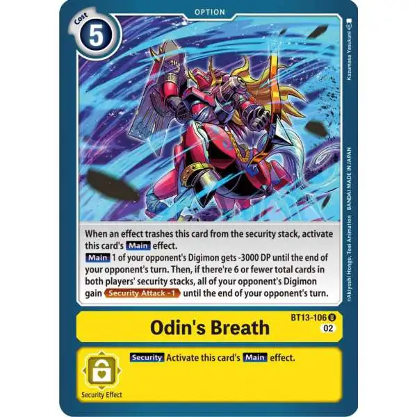 Digimon Trading Card Game Versus Royal Knights Uncommon Odin's Breath BT13-106