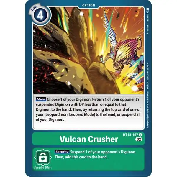 Digimon Trading Card Game Versus Royal Knights Uncommon Vulcan Crusher BT13-107