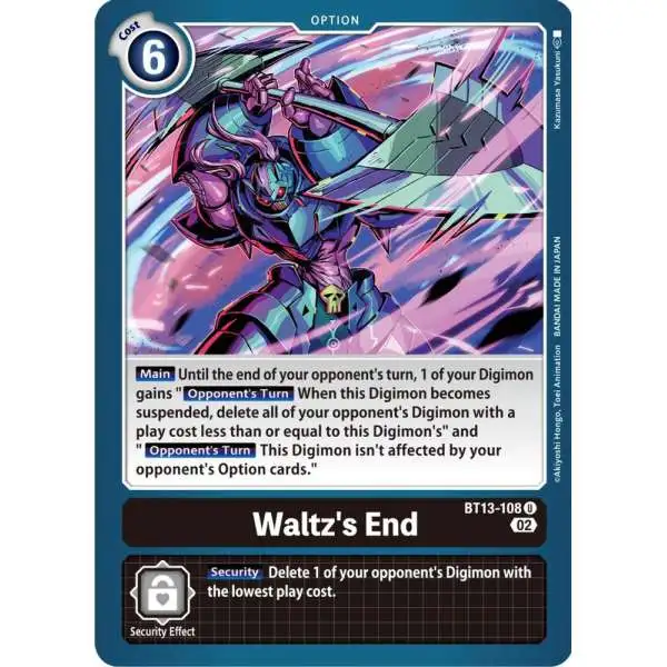 Digimon Trading Card Game Versus Royal Knights Uncommon Waltz's End BT13-108
