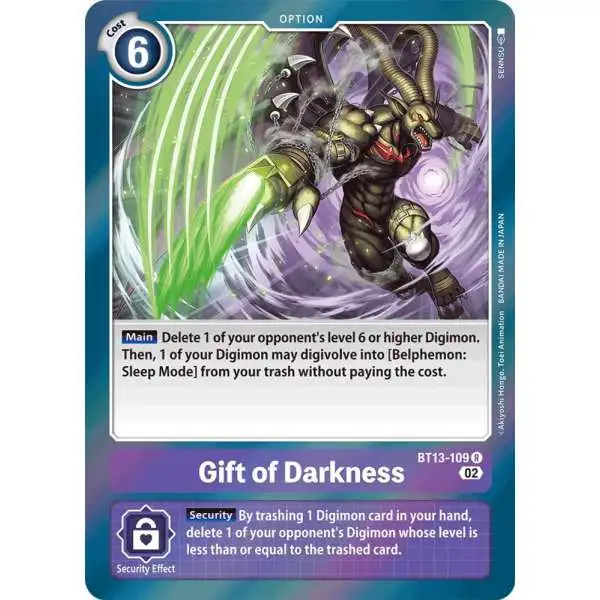 Digimon Trading Card Game Versus Royal Knights Rare Gift of Darkness BT13-109