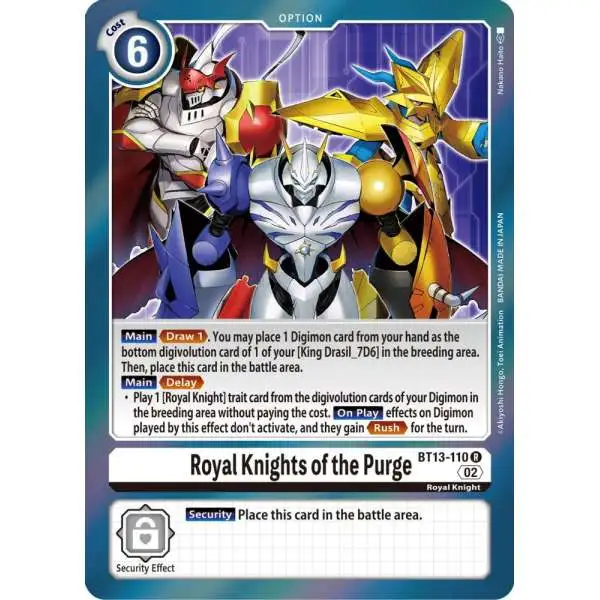 Digimon Trading Card Game Versus Royal Knights Rare Royal Knights of the Purge BT13-110