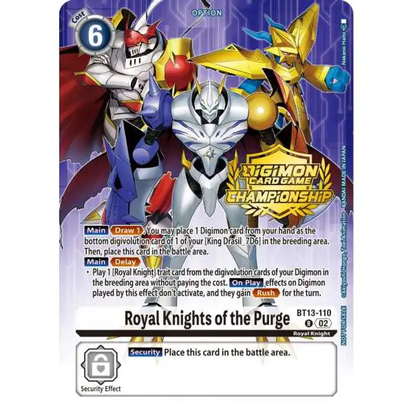 Digimon Trading Card Game Versus Royal Knights Promo Royal Knights of the Purge BT13-110 [Championship 2023 Tamers Pack]