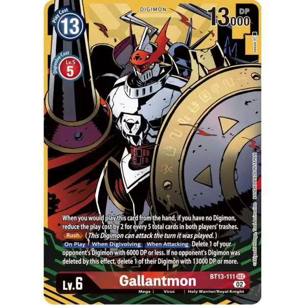 Digimon Trading Card Game Versus Royal Knights Secret Rare Gallantmon BT13-111 [Alternate Art]