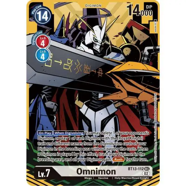 Digimon Trading Card Game Versus Royal Knights Secret Rare Omnimon BT13-112 [Alternate Art]