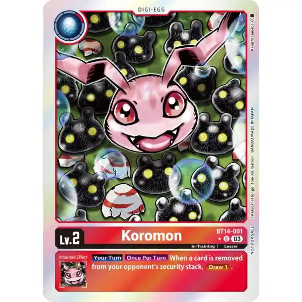 Digimon Trading Card Game Blast Ace Uncommon Koromon BT14-001 [Promotion Pack]