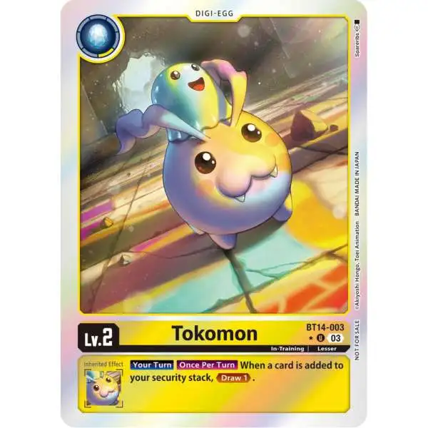 Digimon Trading Card Game Blast Ace Uncommon Tokomon BT14-003 [Promotion Pack]