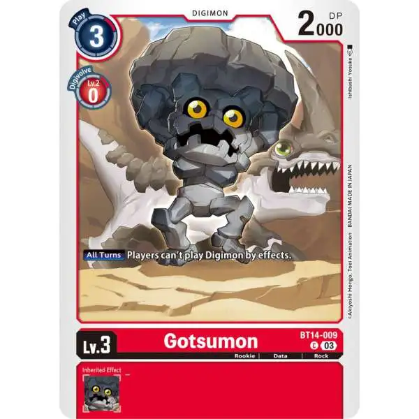Digimon Trading Card Game Blast Ace Common Gotsumon BT14-009