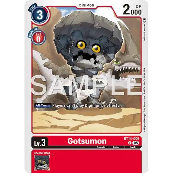 Trading Card Game Advanced Booster Digimon Generation Common Gotsumon BT14-009 [Reprint]
