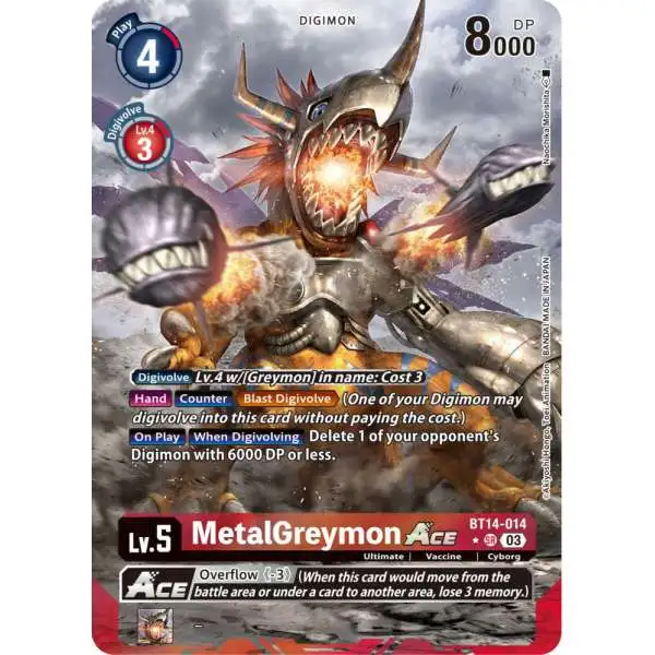 Digimon Trading Card Game Blast Ace Super Rare MetalGreymon Ace BT14-014 [Alternate Art]