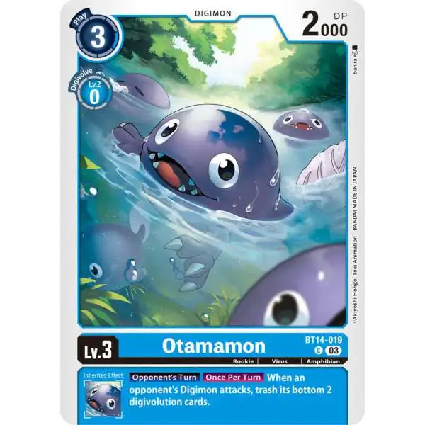 Digimon Trading Card Game Blast Ace Common Otamamon BT14-019