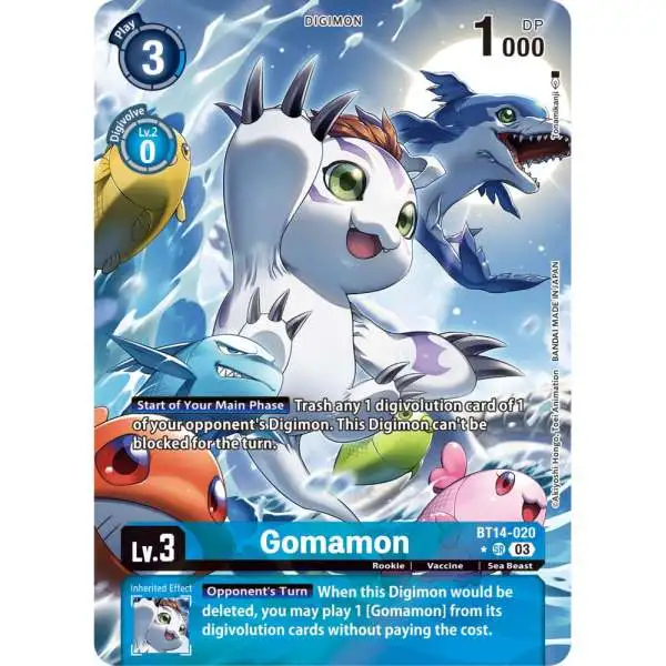 Digimon Trading Card Game Blast Ace Super Rare Gomamon BT14-020 [Alternate Art]