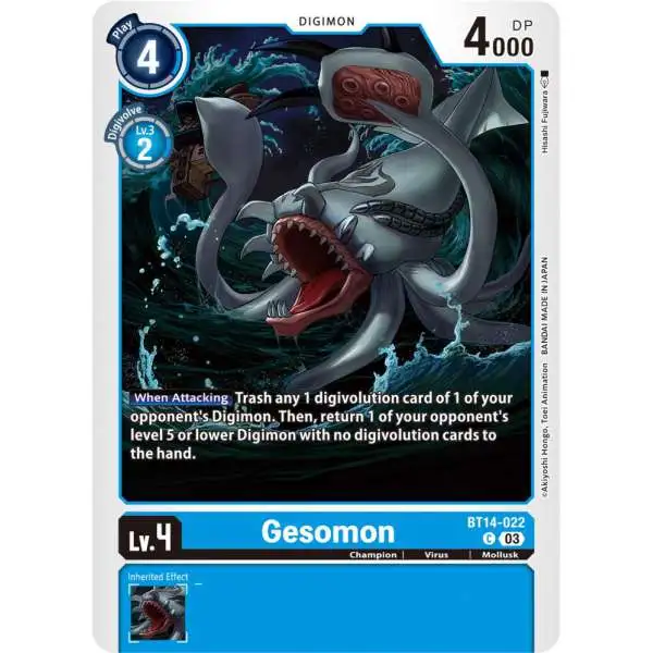 Digimon Trading Card Game Blast Ace Common Gesomon BT14-022