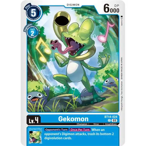 Digimon Trading Card Game Blast Ace Common Gekomon BT14-024