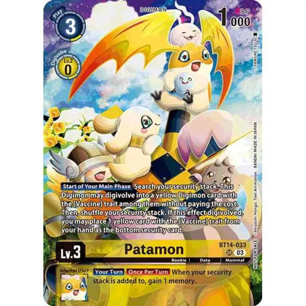 Digimon Trading Card Game World Convergence Super Rare Patamon BT14-033 [Limited Card Pack]