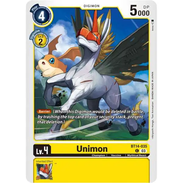 Digimon Trading Card Game Blast Ace Common Unimon BT14-035
