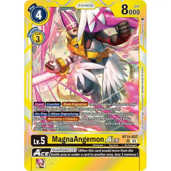Digimon Trading Card Game Blast Ace Super Rare MagnaAngemon Ace BT14-037
