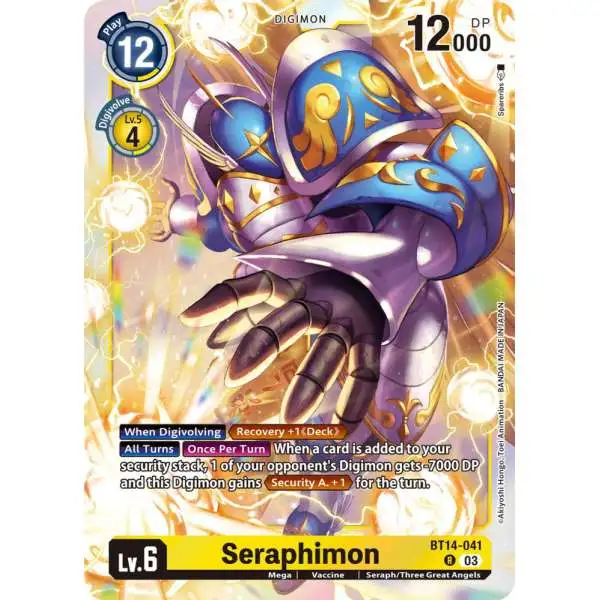 Digimon Trading Card Game Blast Ace Rare Seraphimon BT14-041