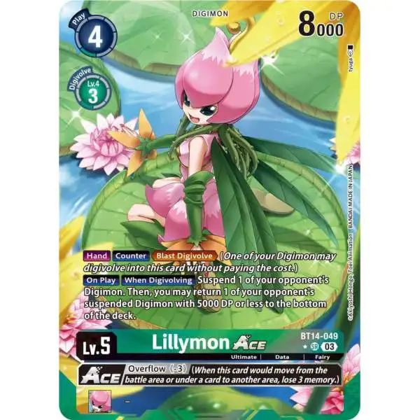 Digimon Trading Card Game Blast Ace Super Rare Lillymon Ace BT14-049 [Alternate Art]