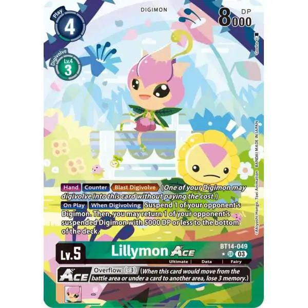 Digimon Trading Card Game Blast Ace Super Rare Lillymon Ace BT14-049 [English Exclusive Alternate Art]