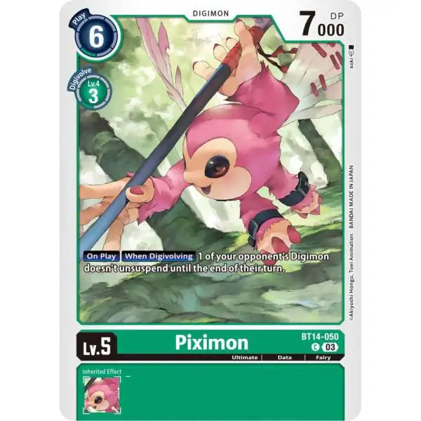 Digimon Trading Card Game Blast Ace Common Piximon BT14-050