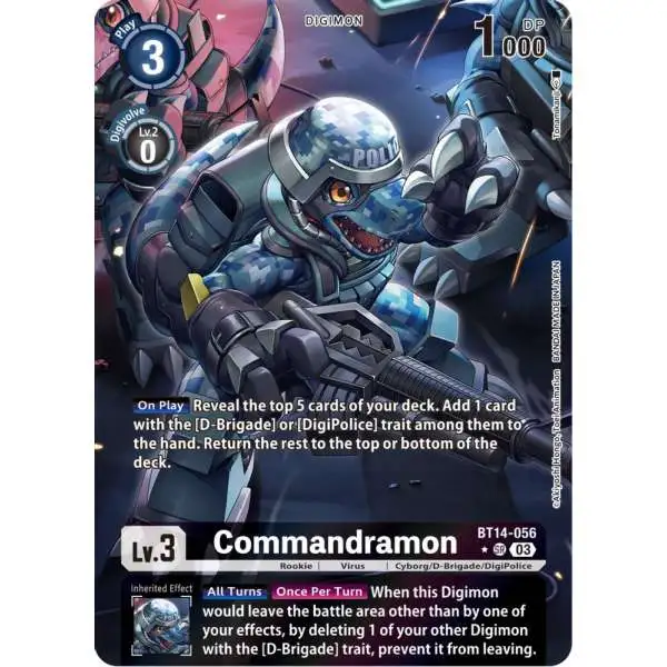 Digimon Trading Card Game Blast Ace Super Rare Commandramon BT14-056 [Alternate Art]