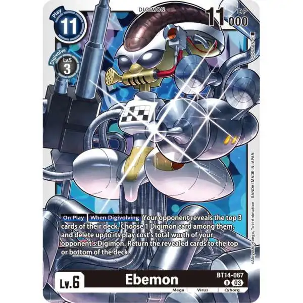 Digimon Trading Card Game Blast Ace Uncommon Ebemon BT14-067