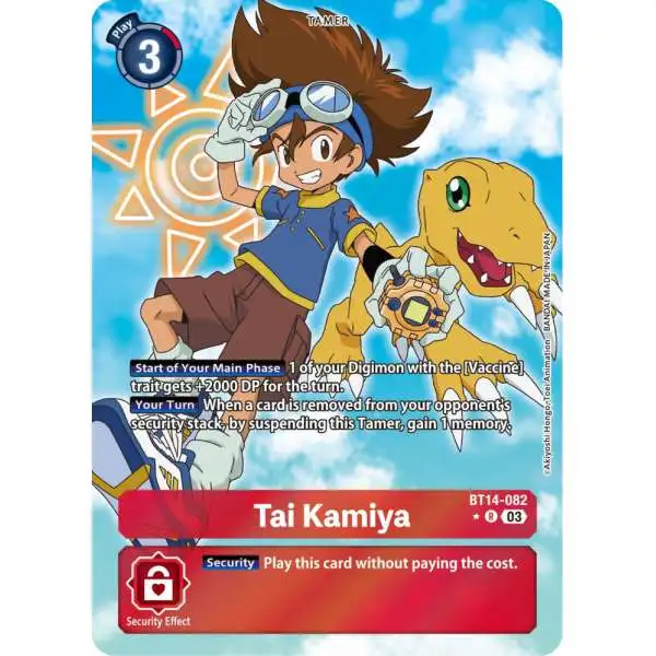 Digimon Trading Card Game Blast Ace Rare Tai Kamiya BT14-082 [Alternate Art]