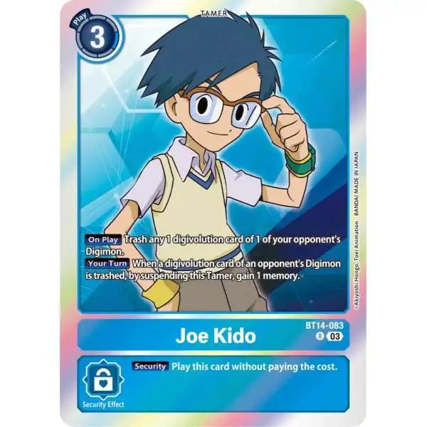 Digimon Trading Card Game Blast Ace Rare Joe Kido BT14-083