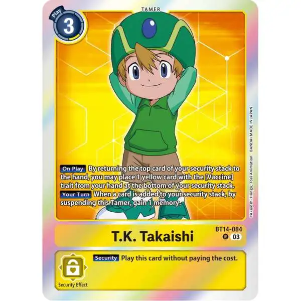 Digimon Trading Card Game Blast Ace Rare T.K. Takaishi BT14-084