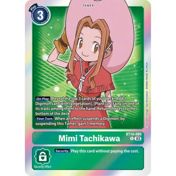 Digimon Trading Card Game Blast Ace Rare Mimi Tachikawa BT14-085