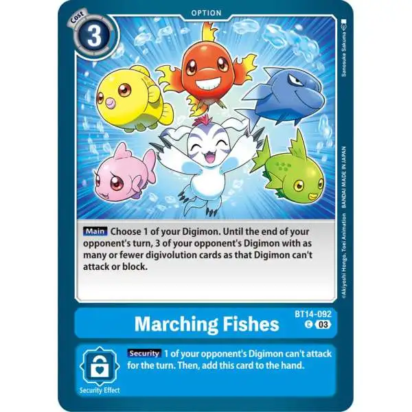 Digimon Trading Card Game Blast Ace Common Marching Fishes BT14-092